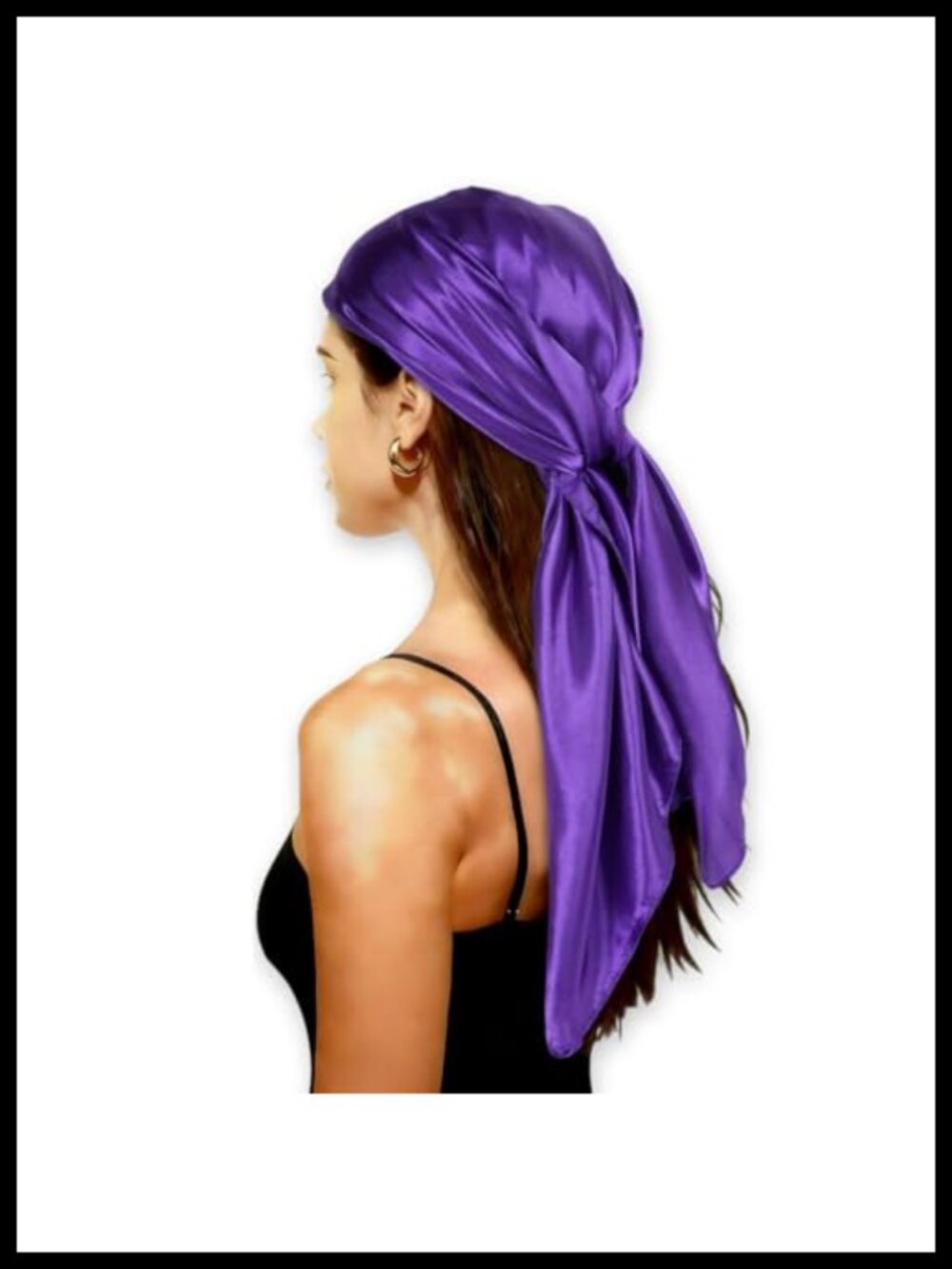 Silk-Like Polyester Square Headscarf 35x35 Breathable Bandana Hair Wrap